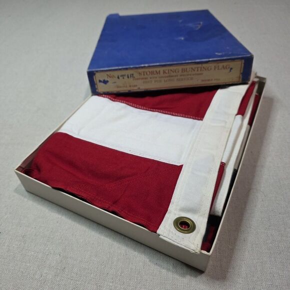 Vintage Storm King Bunting Flag 48 Stars WW2 Era Original Box 4'×6' New Open Box - Picture 1 of 7